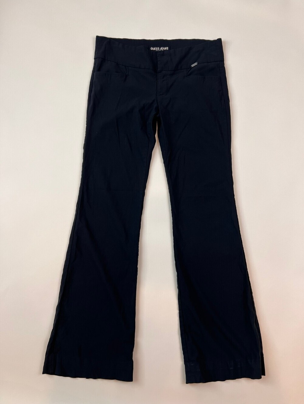 Vintage Y2K Guess Black Low Rise Trousers Office Siren Work Pants 30 Stretch